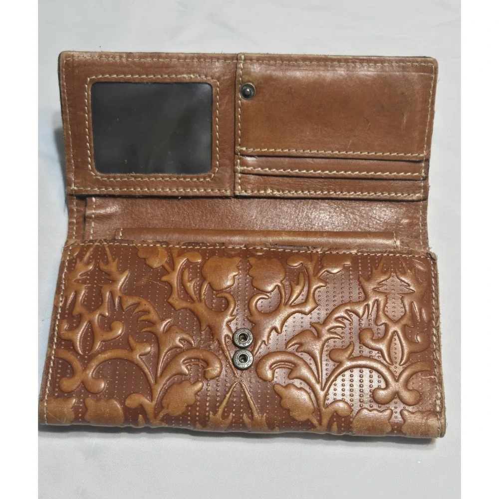 Patricia Nash Varesse Tooled Leather Bifold Wallet-Italian Folklore Pre Loved